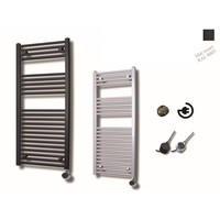 Elektrische Design Radiator Sanicare Plug En Play 111,8 x 60 cm Mat Zwart Thermostaat Zwart 730 Watt