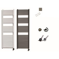 Elektrische Design Radiator Sanicare Plug En Play 172 x 45 cm Inox Look Thermostaat Zwart 920 Watt