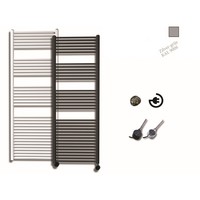 Elektrische Design Radiator Sanicare Plug En Play 172 x 60 cm Zilver Grijs Thermostaat Zwart 1127 Watt