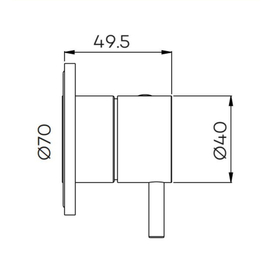 Inbouw Stopkraan Lagoo Garda Hendel Rond 7 cm Messing (In 6 Verschillende Kleuren) (Koud)