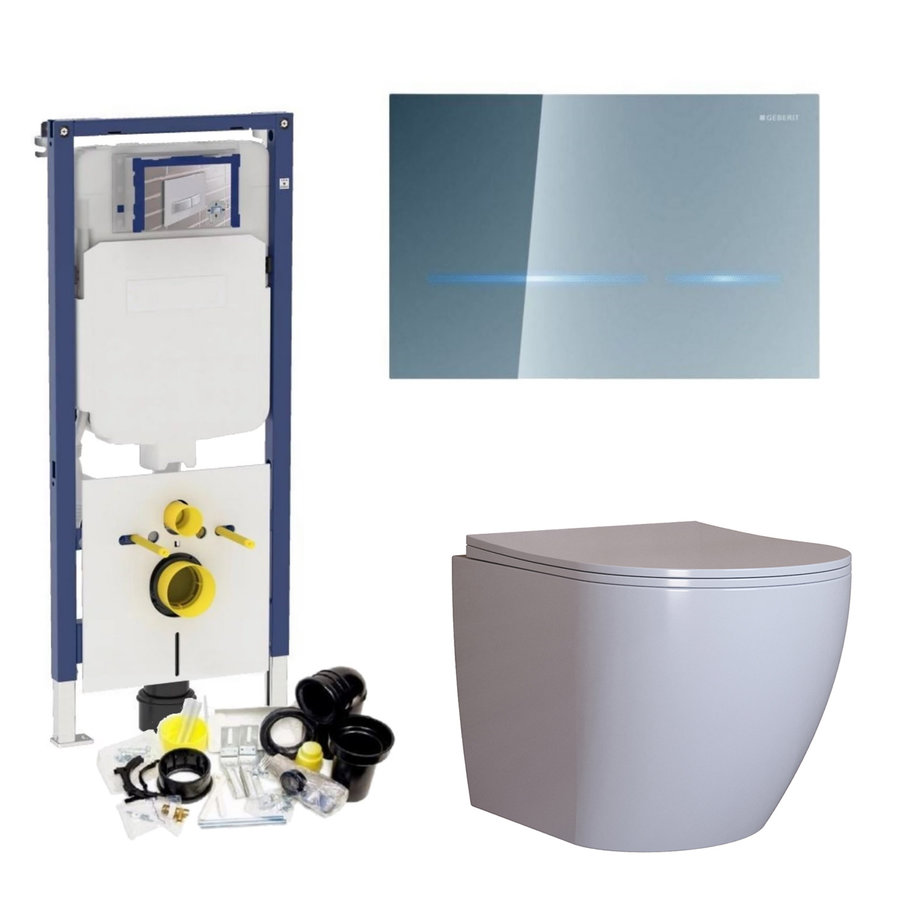 Geberit Sigma 8 (UP720) Toiletset set62 Mudo Rimless Met Sigma 80 Drukplaat