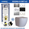 Geberit Sigma 8 (UP720) Toiletset set62 Mudo Rimless Met Sigma 20 Drukplaat