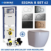 Geberit Geberit Sigma 8 (UP720) Toiletset set62 Mudo Rimless Met Sigma 01 Drukplaat