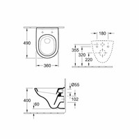 UP320 Toiletset 53 Villeroy & Boch O.Novo Compact Met Bril En Drukplaat