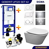 Geberit UP320 Toiletset 42 Aqua Splash Rimless MAT wit Met bril en Drukplaat