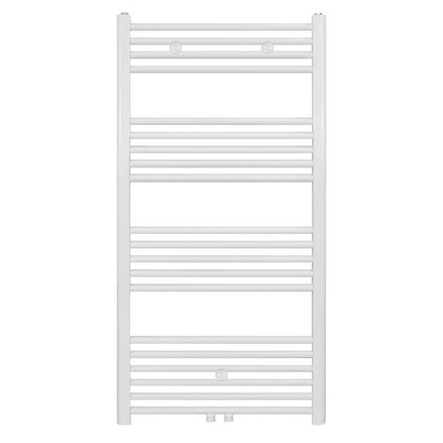 Designradiator Boss & Wessing Nile Gobi 120x60cm Geborsteld Mat Wit Midden/zij-aansluiting 