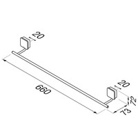 Handdoekrek Geesa Topaz 60cm Minimalistisch Mat Zwart