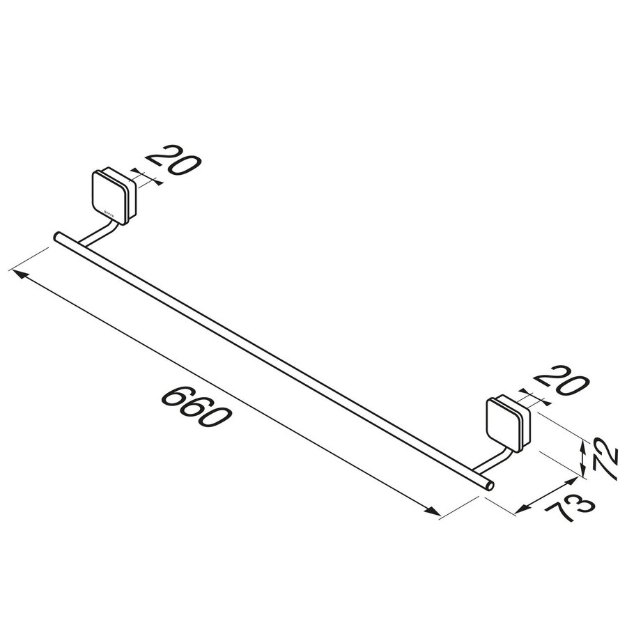 Handdoekrek Geesa Topaz 60cm Minimalistisch Mat Zwart