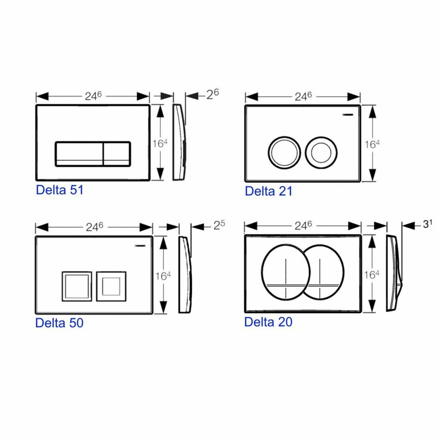 Up100 Toiletset 22 Villeroy & Boch Subway 2.0 Met Delta Drukplaat