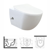 UP320 Toiletset 46 Creavit Free Rimfree Bidet Met Bril En Drukplaat