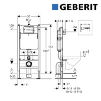 Geberit UP100 Toiletset Randloos Mudo Set62 met Delta Drukplaat