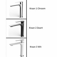 Waskompack Juno Keramiek 40x33x14.5 cm CHROOM (Keuze uit 3 kranen)