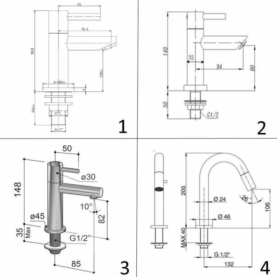 Fonteinpack Solid Surface Links Mat Wit 40x22x10 cm (Keuze uit 4 zwarte kranen)