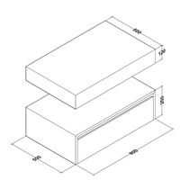 Onderkast Aquasplash Lina met Wastafelblad 80x50cm Mat Zwart