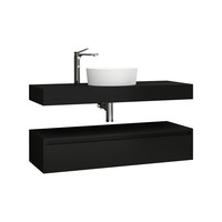 Onderkast Aquasplash Lina met Wastafelblad 120x50cm Mat Zwart