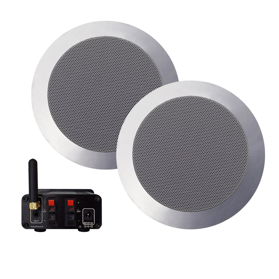 Bluetooth Music Center Aquasound 35 WATT / BT4.0 + Twist Speakerset Mat Chroom