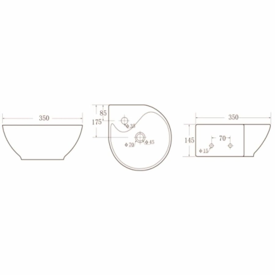 Fonteinset Kratos Keramiek 35X35X14.5 Cm Rvs (Keuze Uit 8 Kranen)