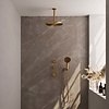 Brauer Regendoucheset Inbouw Brauer Gold Edition Thermostatisch 30cm met Plafondarm en Handdouche 3-Standen Losse Stopkranen Geborsteld Goud