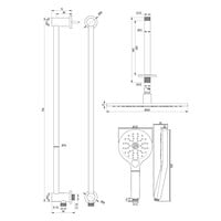 Thermostatisch Inbouwdoucheset Brauer Copper 30cm Hoofddouche Plafondarm 3 Standen Handdouche op Glijstang Koper