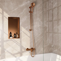 Opbouwset Bad- en Douchekraan Brauer Copper Edition Thermostatisch Met Glijstang En Handdouche 3 Standen Geborsteld Koper