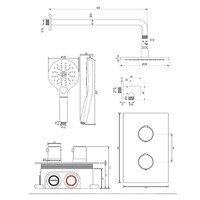 Inbouw Regendouche Set Brauer Copper Edition Gebogen Wanduitloop Ronde Hoofddouche 20 cm Met Handdouche 3 Standen Koper