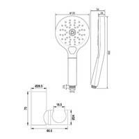 Opbouwset Bad- en Douchekraan Brauer Copper Carving Thermostatisch Met Wandhouder En Handdouche 3 Standen Geborsteld Koper