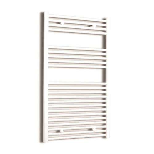 Elektrische Design Radiator Sanicare Plug & Play 111,8x45 cm Wit 596 Watt Met Zwarte Thermostaat Links 