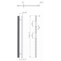 Elektrische Design Radiator Sanicare Plug & Play 111,8x45 cm Mat Zwart 596 Watt Met Chroom Thermostaat Links
