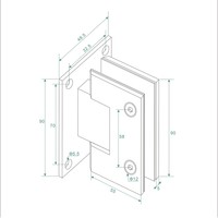 Scharnierset + Hendel tbv Nisdeur Wiesbaden Zonder Profiel Geborsteld Messing