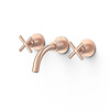 Tres Wastafelmengkraan Inbouw Tres Mont Blanc 3-Gats Mat Roze Goud