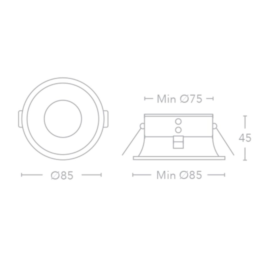 Inbouw LED-Spot Bellezza Bagno Nick IP65 8,5x4.5 cm LED Mat Zwart