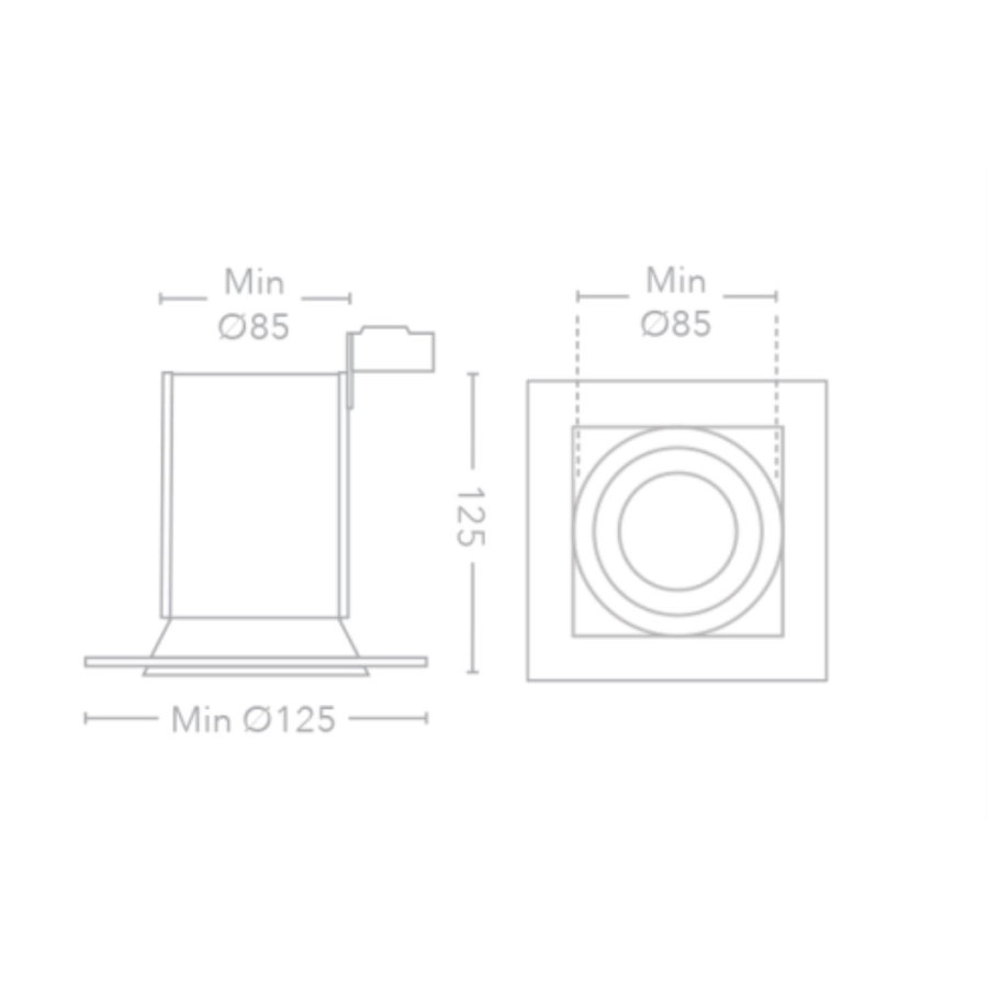 Inbouw Led-Spot Bellezza Bagno Rick IP20 12,5x16x12,5 cm LED Mat Wit