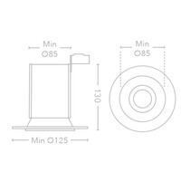 Inbouw Led-Spot Bellezza Bagno Fabian IP20 12,5x16x12,5 cm LED Mat Wit