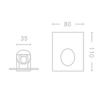 Inbouw Led-Spot Bellezza Bagno Milo IP20 2700 Kelvin 8x6x11 cm MOD1W LED Mat Wit