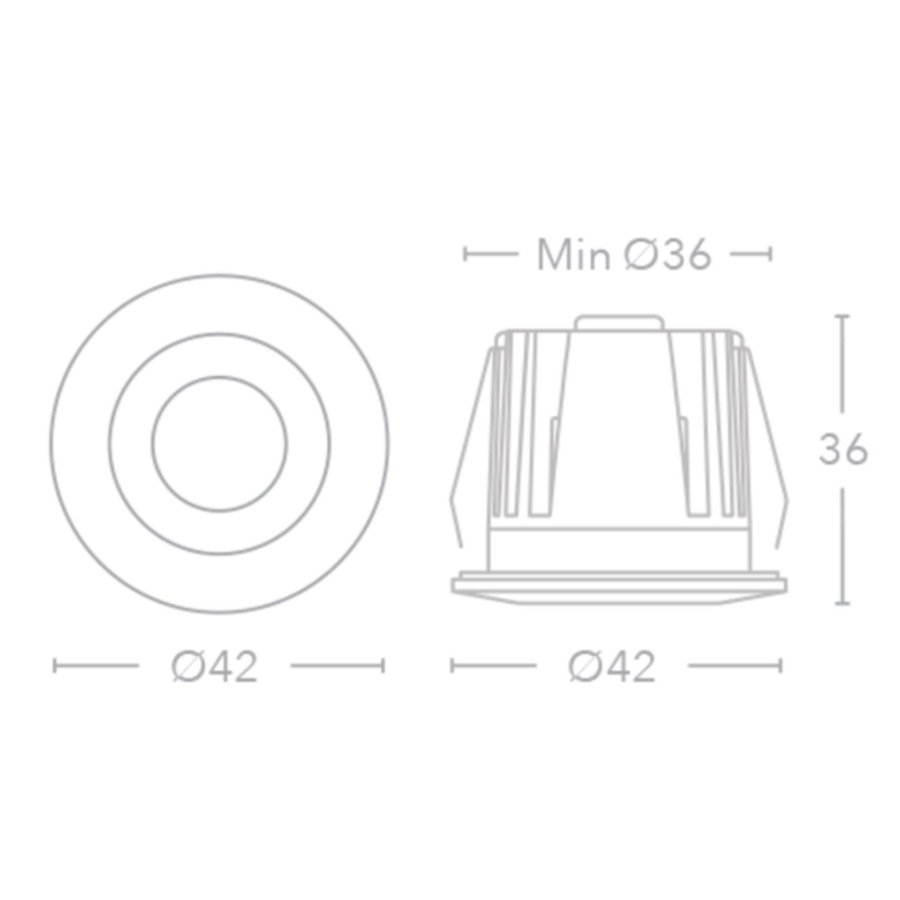 Inbouw Led-Spot Bellezza Bagno Simon IP44 3000 Kelvin 4,2x3,6x3,6 cm XPE Mat Wit