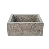 Waskom BWS Stone Vierkant 40x40x15 cm Gepolijst Natuursteen Grijs