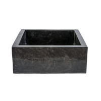 Waskom BWS Stone Vierkant 40x40x15 cm Gepolijst Natuursteen Zwart