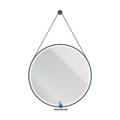 Spiegel Aquasplash Aloni Ronde Ledspiegel Met Band 60 cm Mat Zwart 