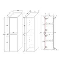 Kolomkast Aquasplash Retro 120 cm Licht Bruin