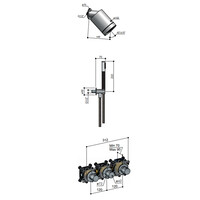 Complete Thermostatische Douche InBouwSet Hotbath Archie Met 2 stopkranen En Beam RVS316