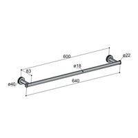 Handdoekhouder Hotbath Cobber X 64 cm Mat Zwart