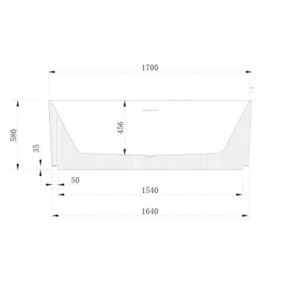 Vrijstaand Ligbad Arcqua Costilla 170x80 Acryl Glans Wit