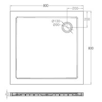 Douchebak Xellanz Luxe SMC Vierkant 80x80x4 cm Wit