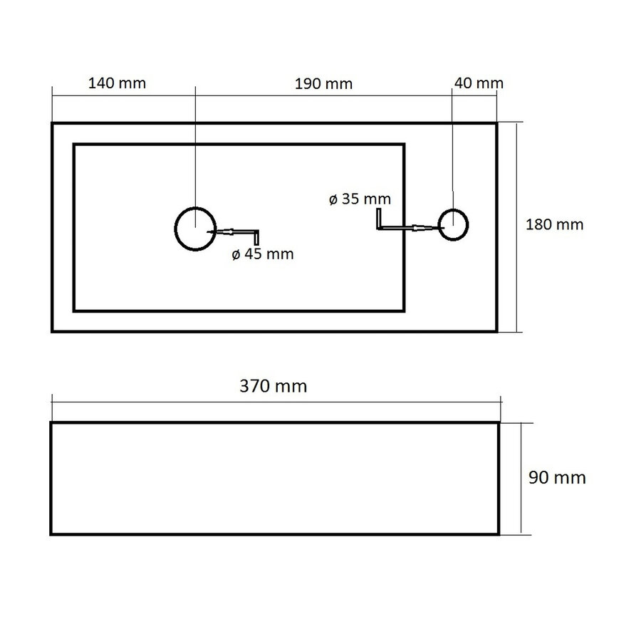 Fontein Best Design Morrano 37x18x9 cm Rechts Mat Geel