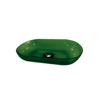 Waskom Best Design Opbouw 54x34x12 cm Resin Transparant Emerald Groen
