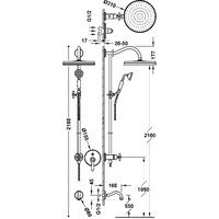 Douchekraanset Tres Clasic Inbouw Mengkraan 3-Wegs Verouderd Messing Mat