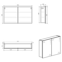 Spiegelkast Differnz Brida 50x85x15 cm Wit