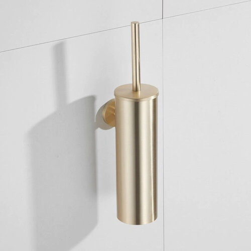 Toiletborstelhouder Aquasplash Brass met Wandhouder Geborsteld Mat Goud 