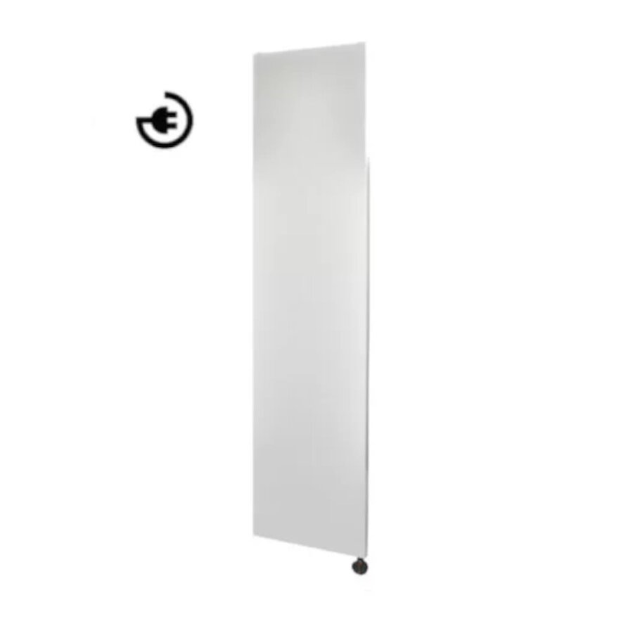 Radiator Sanicair Denso 180 x 40 cm. Mat Wit Met Thermostaat Zwart Rechtsonder
