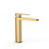 Wastafelmengkraan Tres Slim Exclusive Vierkant met Hendel Mat Goud